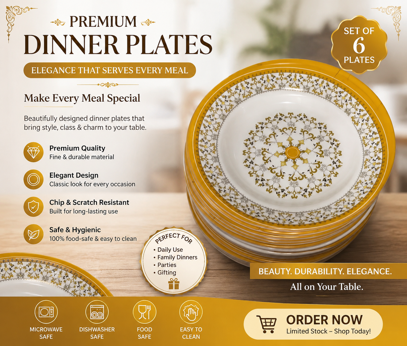 Dinner Plates Golden Touch